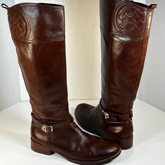 Tory Burch Brown Leather Boots size 9.5 - Picture 12 of 16
